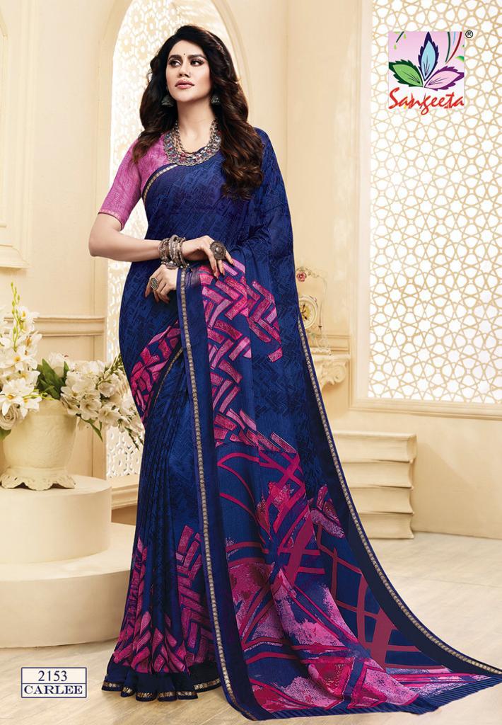 Sangeeta Latest Collection Of Casual Daily Wear Printed Chiffon Saree 