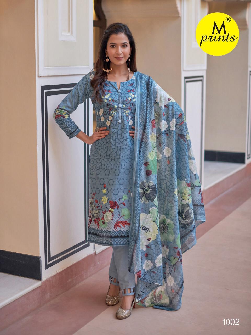 M Prints 4 Latest fancy Regular Wear Cotton Printed Karachi Dress Material Collection