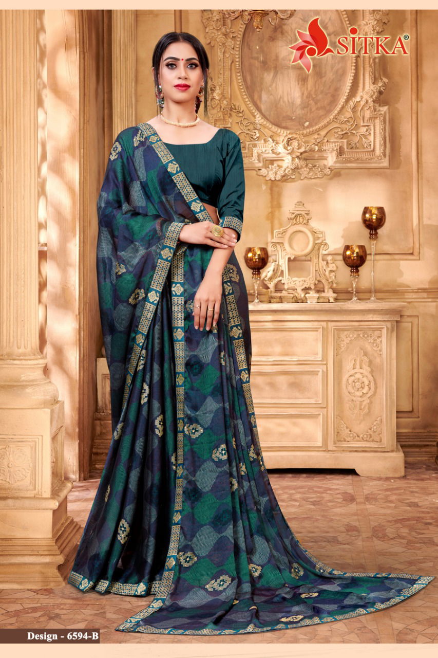 Minaj Black Moss Chiffon Latest Designer Festive Wear Printed Sarees Collection
