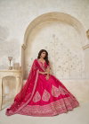 Rani Colour Silk With Leaf Embroidery Work Lahenga With Blouse Dupatta Best Wholesale In Surat KF 2144