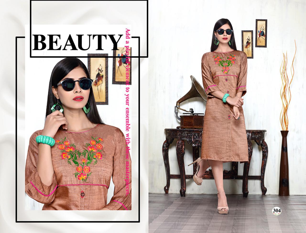 Trendy Melody 2 Heavy Rayon Hot Fix Butta Work Latest Designer Party Wear Stylish Kurtis Collections