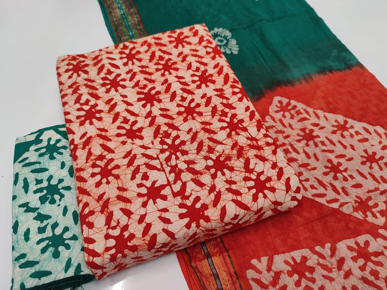 Batik 3 Bandhani Latest Fancy Designer Casual Regular Wear Printed Cotton Dress Material Collection
