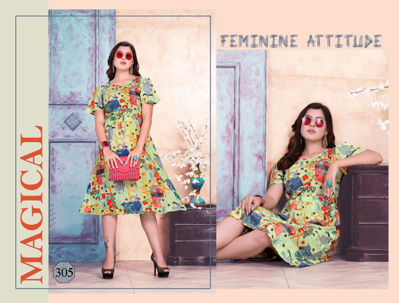 Trendy Flyer 2 Latest Fancy Rayon Regular Casual Wear Printed Kurtis Collection
