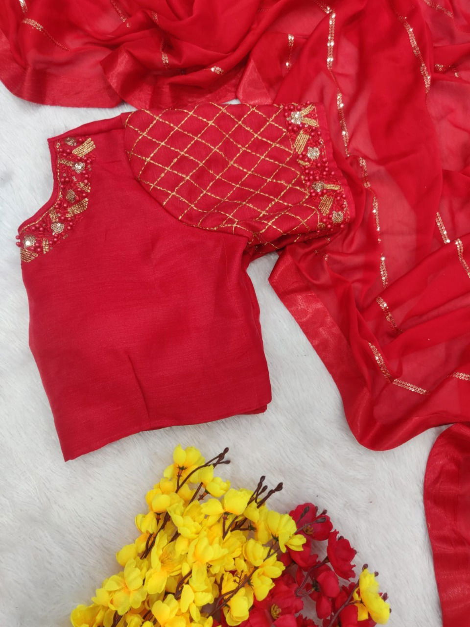 3MM Red By Bhargavi Party Wear Sarees Catalog