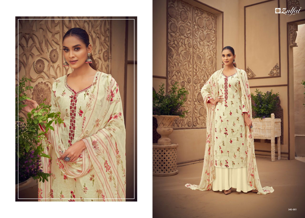 Zulfat Siyahi 3 Latest Fancy Designer Festive Wear Pure Cotton Digital Style Print with Fancy Embroider work Designer Dress Material Collection
