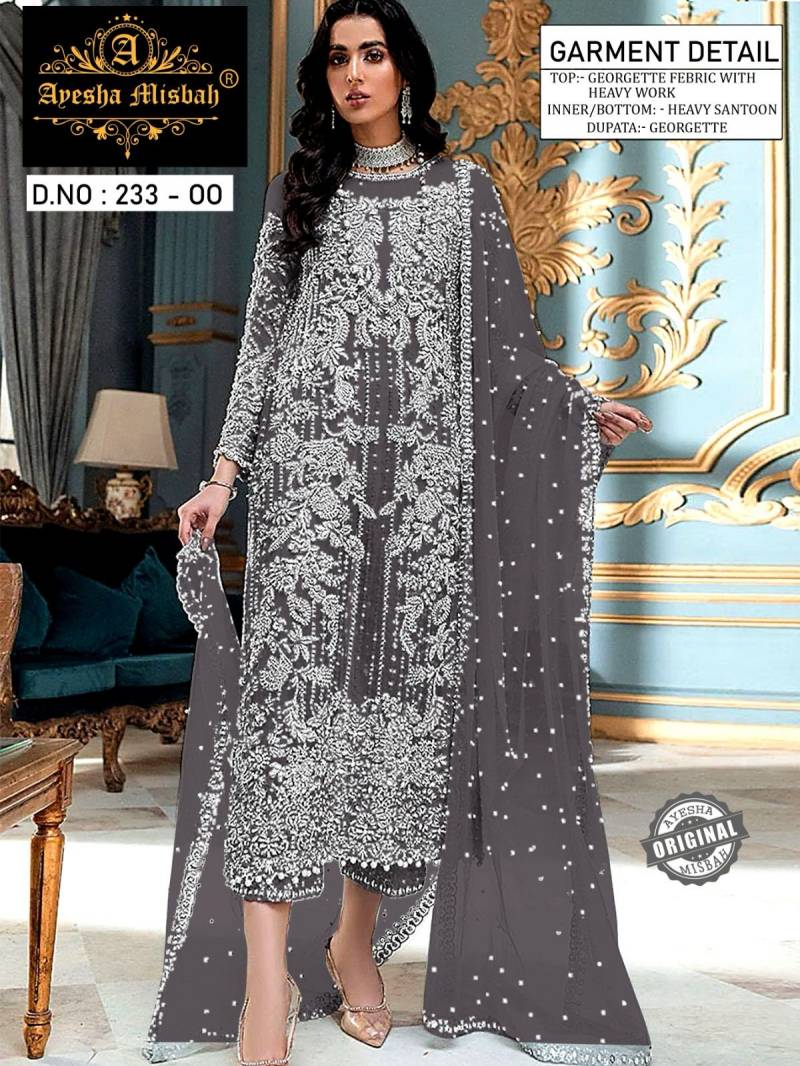 Ayesha Misbah 233 M To R Georgette Pakistani Salwar Kameez Best Wholesale Shop In Surat