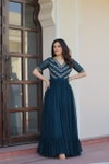 KA 1172 Faux Blooming Incredible Embroidery Gown Exporters In India