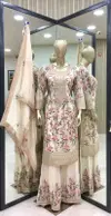 SR 1615 Designer Faux Georgette Party Wear Plazzo Readymade Suit  Orders In india