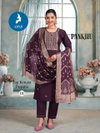 Pankhu By Kaya Vertican Straight Cut Online Kurti With Bottom Dupatta Wholesale