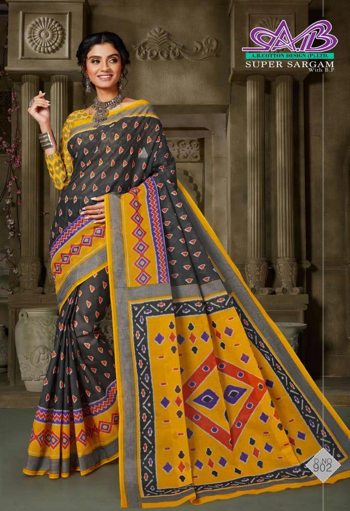 A.B Super Sargam Latest Regular Wear Cotton weaving Designer Printed Sarees Collection