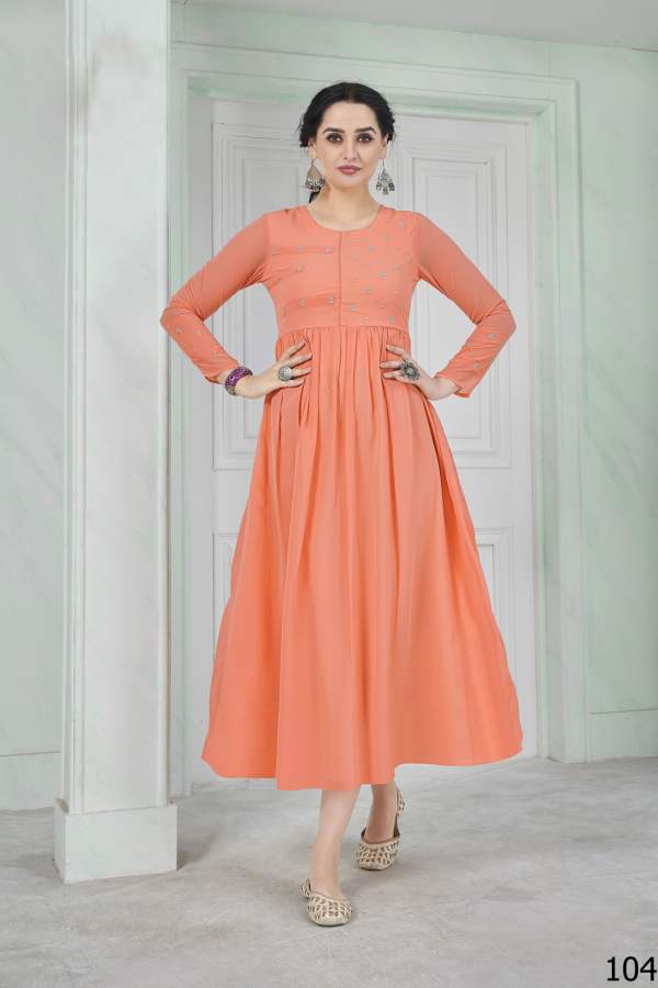 Zuri Mom And Daughter Kurti Ethnic Wear Heavy Blumming Georgette Embroidery Exclusive look with Gota patti Lace Designer Kurtis Collection
