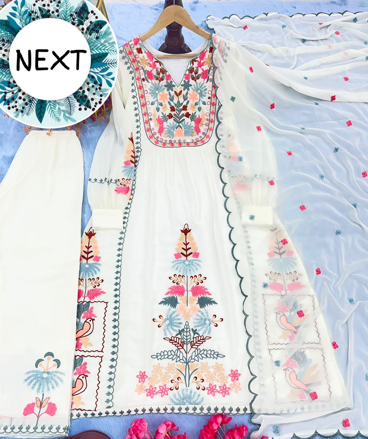  DN 320 Faux Georgette Kurti With Bottom Dupatta Catalog