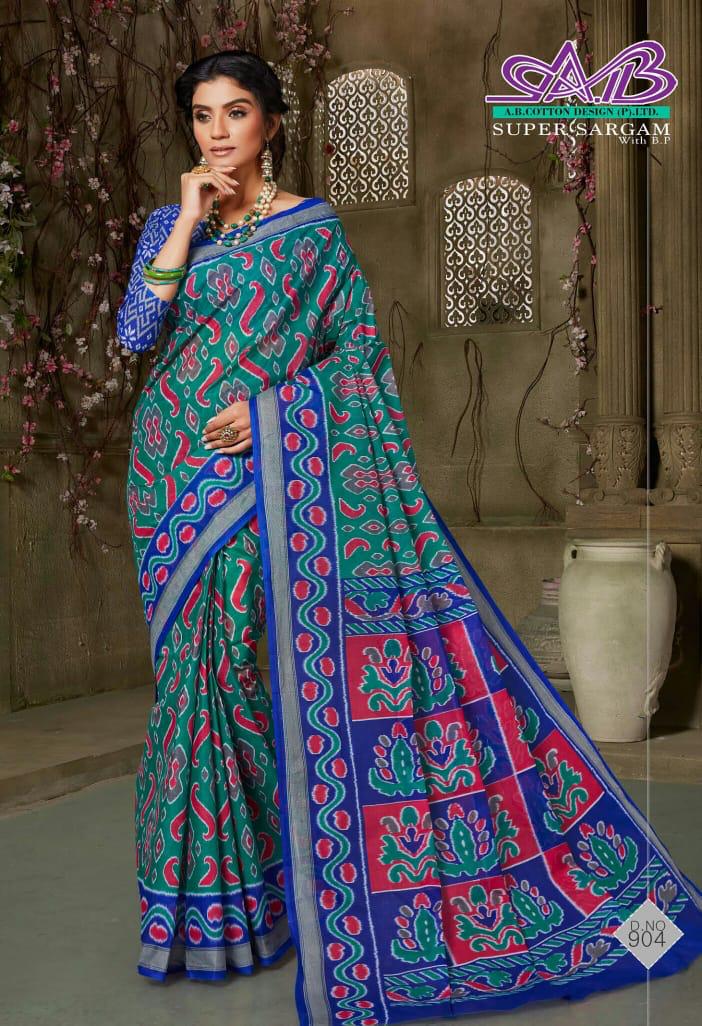 A.B Super Sargam Latest Regular Wear Cotton weaving Designer Printed Sarees Collection
