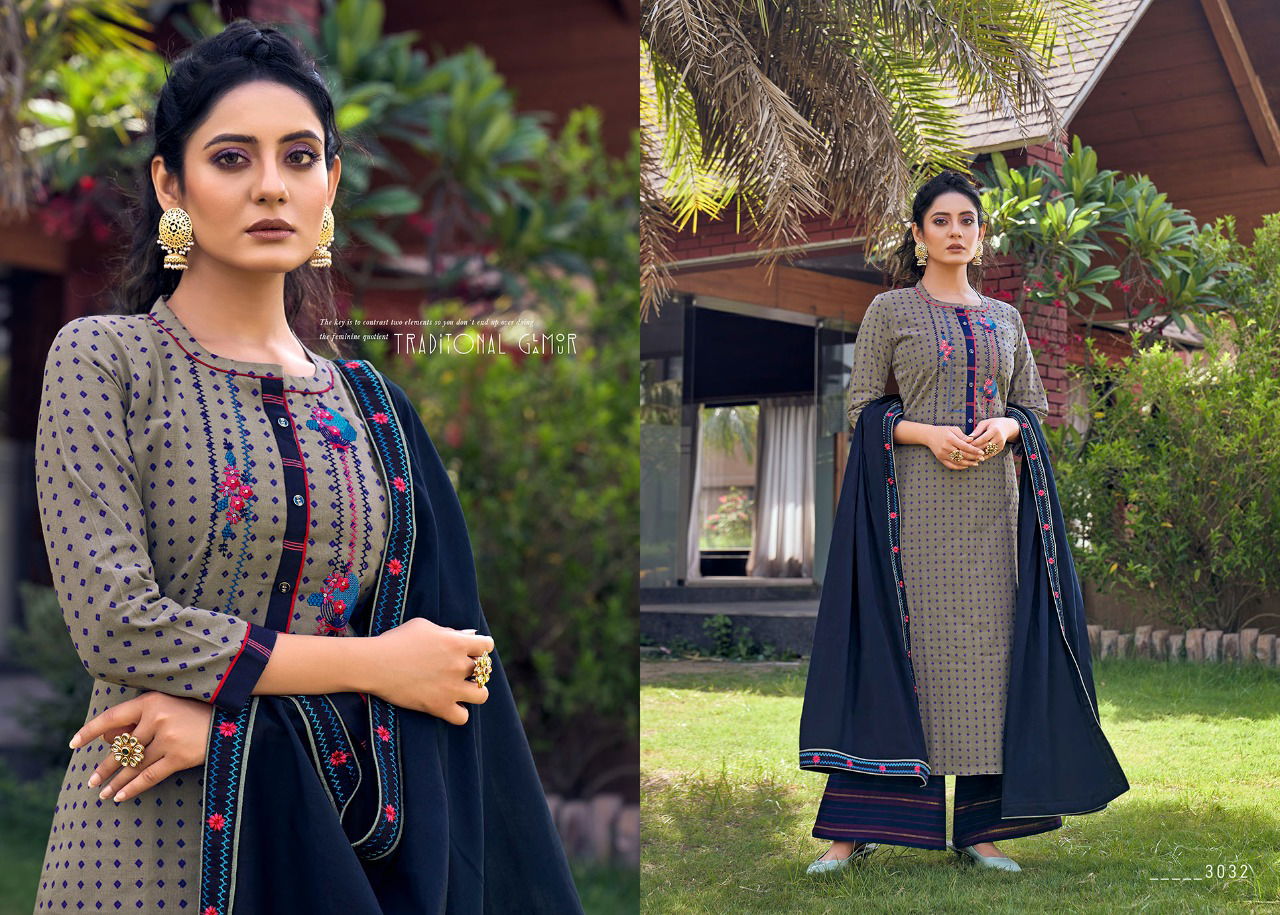 Rangoon High Up Wear Embroidery Fancy Work Festive Wear Pure Cotton Ready Made Dress Collection
