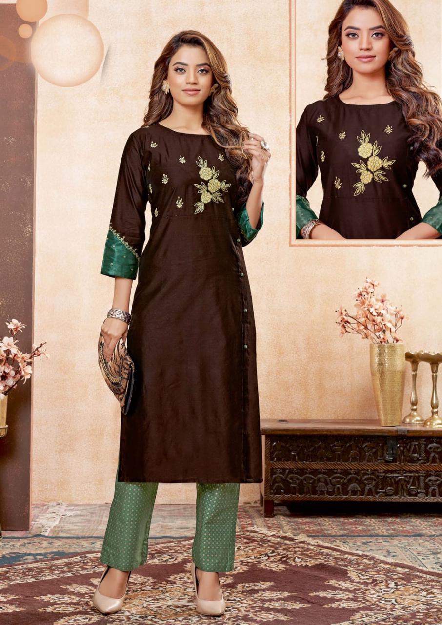 Namya 1001 Ethnic Wear SIlk Designer Kurti With Bottom Collection

