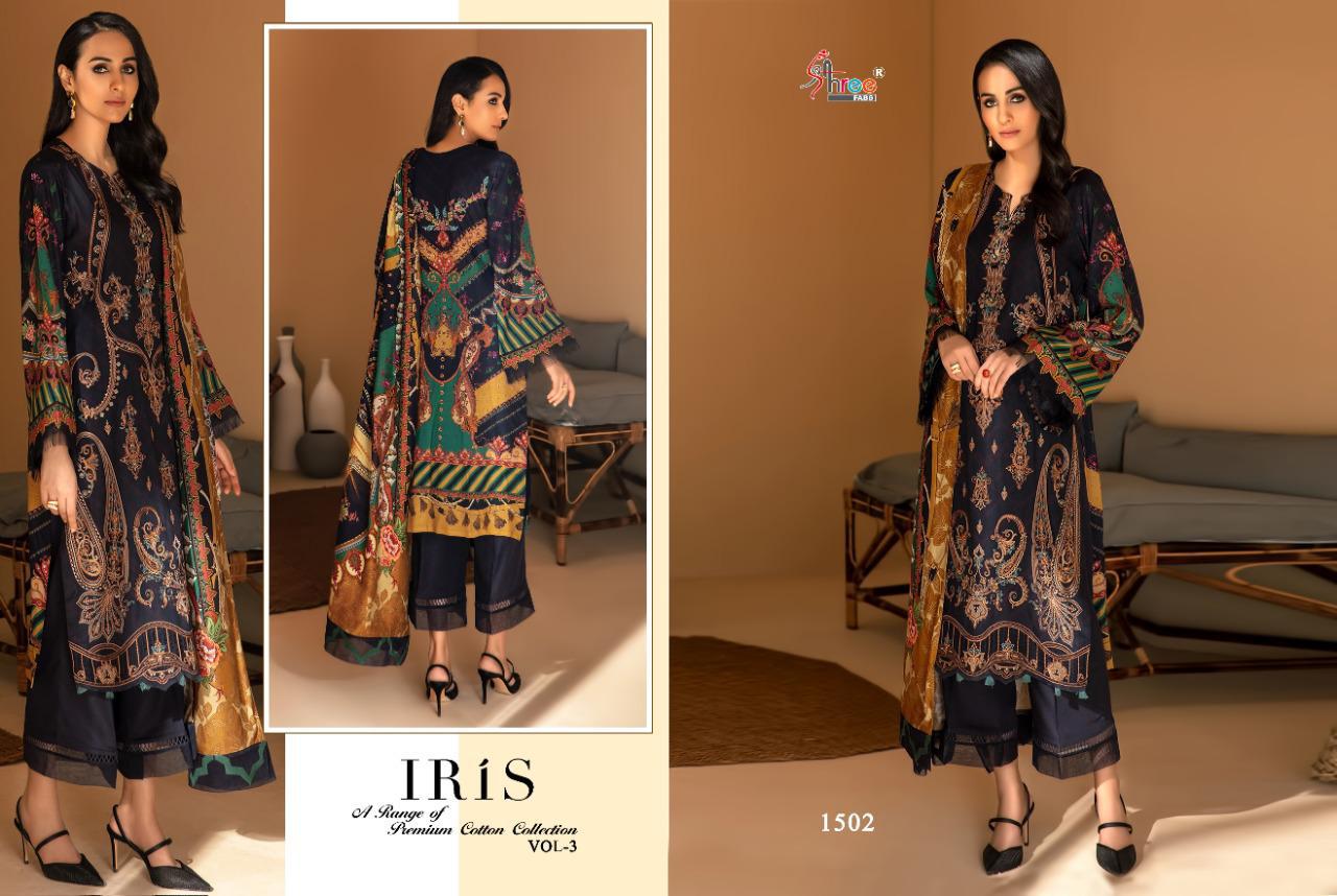Shree Iris 3 Pure Jam Cotton print And embroidery Work  patch Top With Dupatta And Bottom Pakistani Salwar Suits Collection