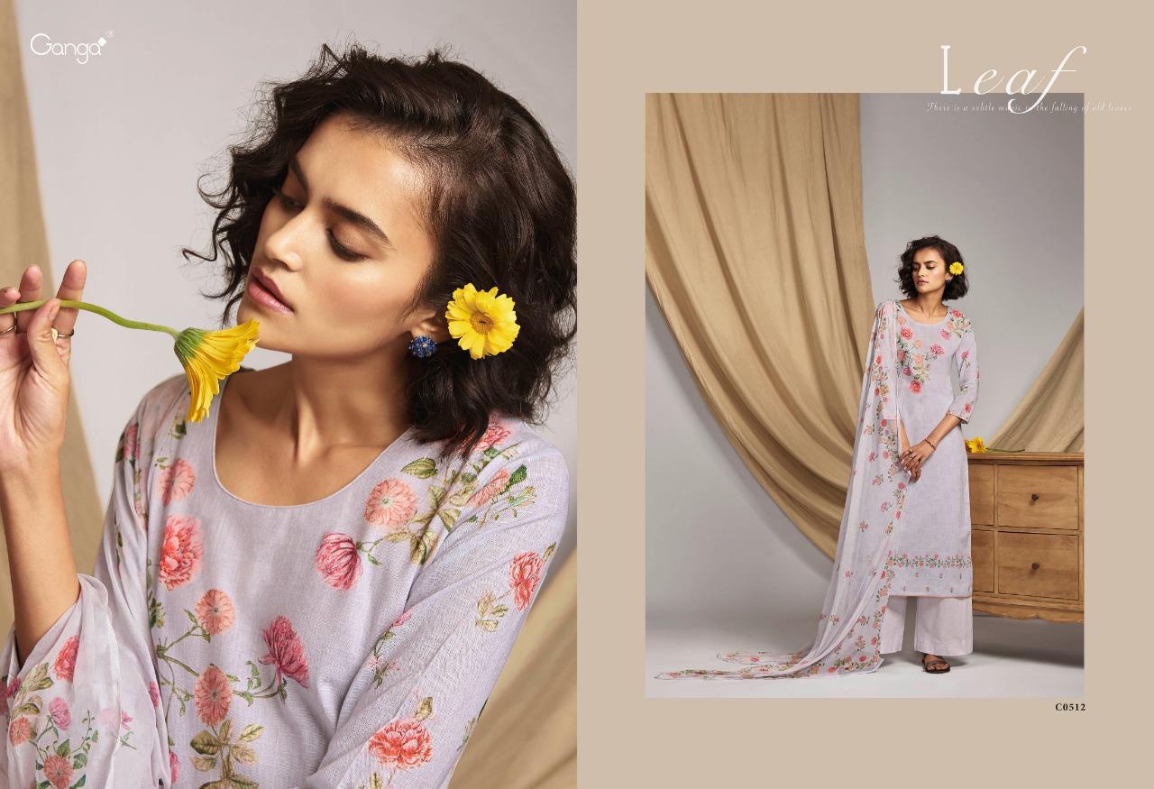 GANGA LEAF Latest Fancy Festive Wear Finest Cotton Linen Printed with Hand Work And Swarovski Work Heavy salwar suit Collection 
