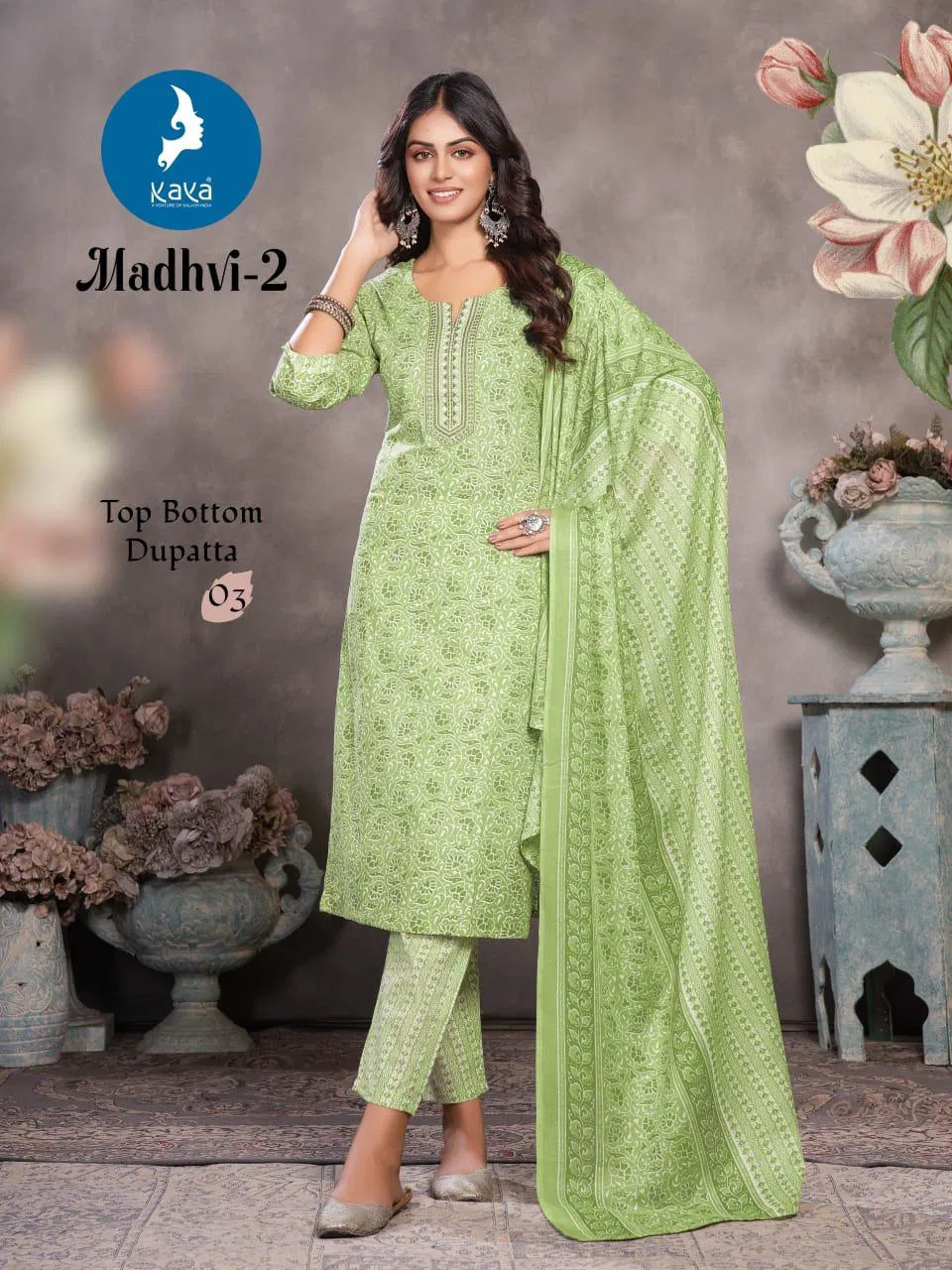 Madhvi 2 By Kaya Cotton Printed Kurti With Bottom Dupatta Exporters In India
