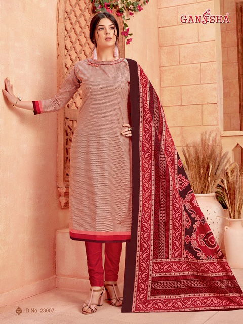 Ganesha Print 23 Latest Designer Printed Cotton Dress Material Collection