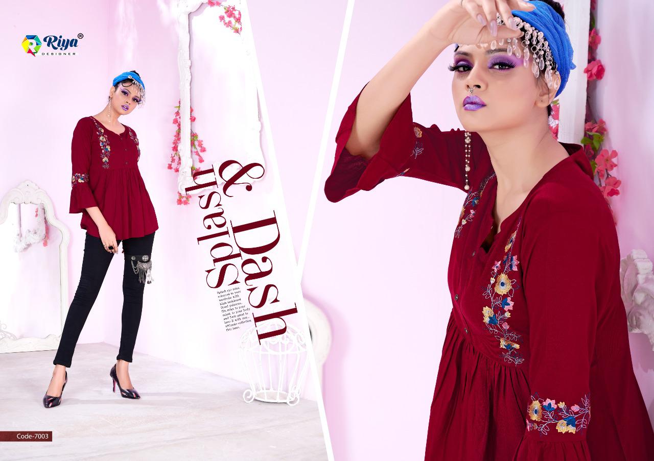 Riya Compass 7 Latest Casual Wear Embroidery Work Western Ladies Top Collection