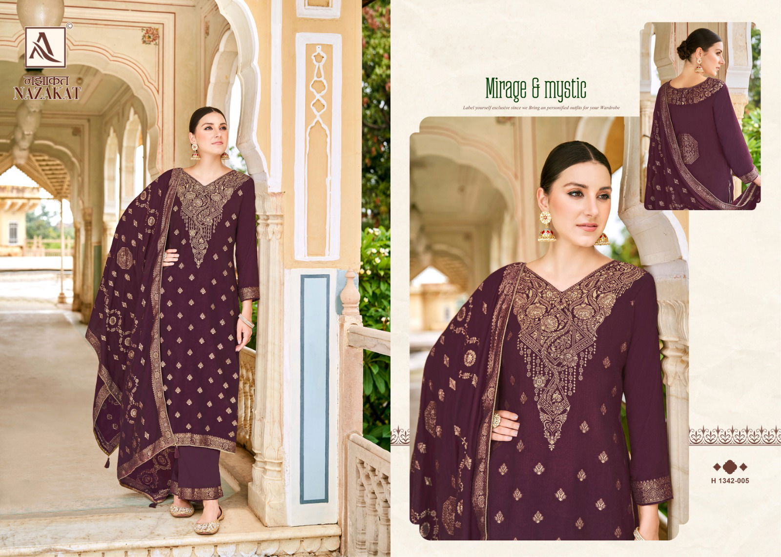 Nazakat By Alok Suit Viscose Pashmina Dress Material Catalog