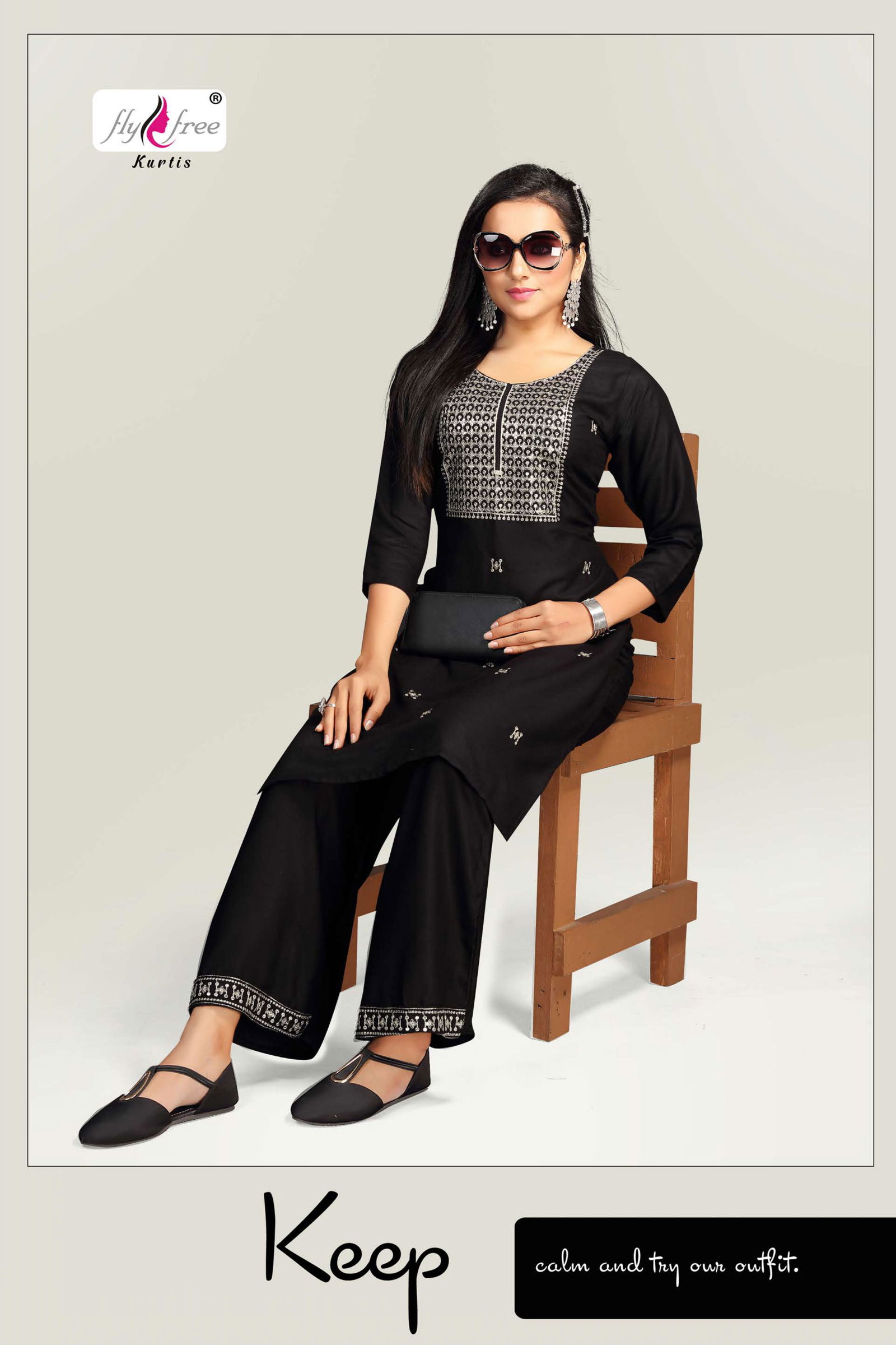 Fly Free Livik Ethnic Wear Kurti With Palazzo Rayon Designer Collection

