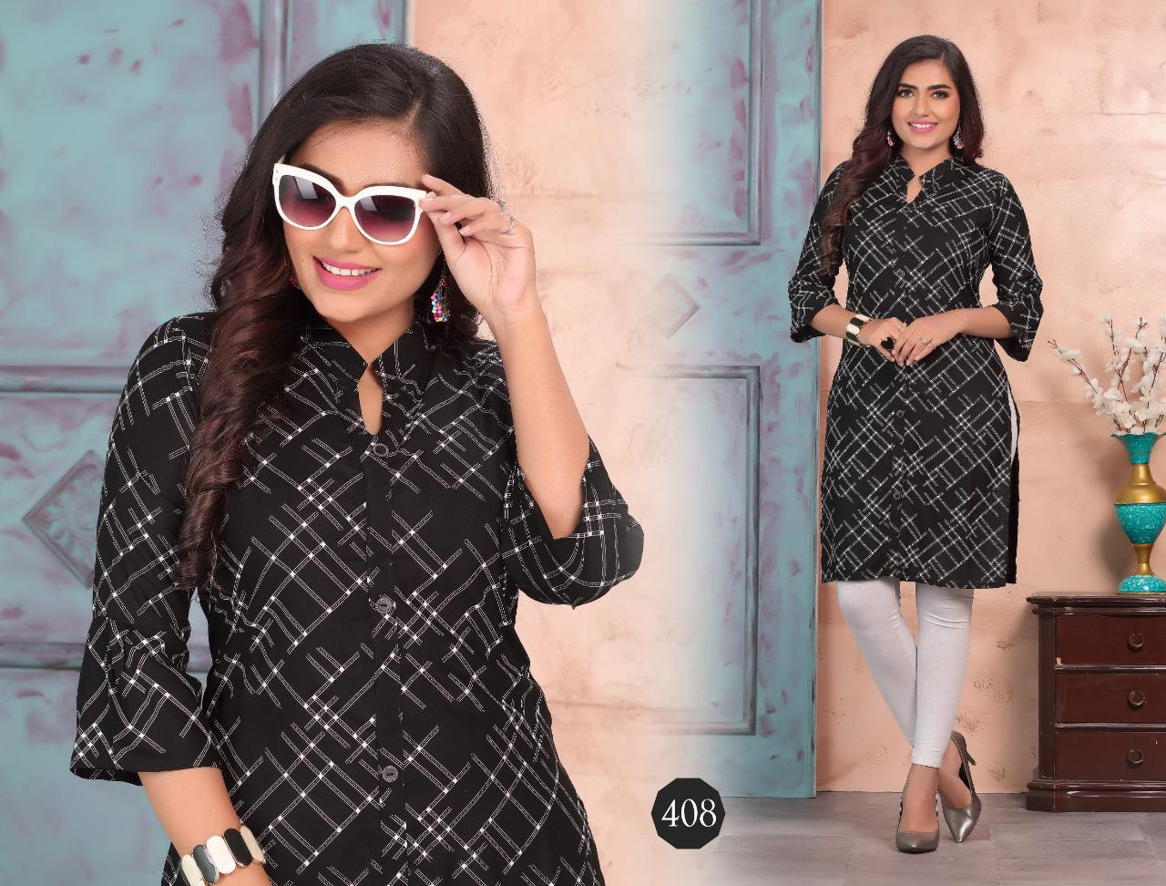 Trendy Heaven 2 Heavy Rayon Fancy Casual Wear Printed Kurtis Collection
