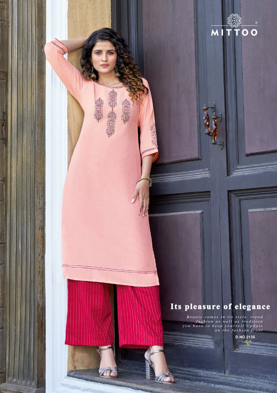 Mittoo Panghat 21 Latest Ethnic Wear Rayon Designer Kurti With Bottom Collection