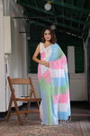 Kz Stripe Cotton Saree 1 Maslin Cotton Digital Geometric Stripe Printed Saree Exporters In India
