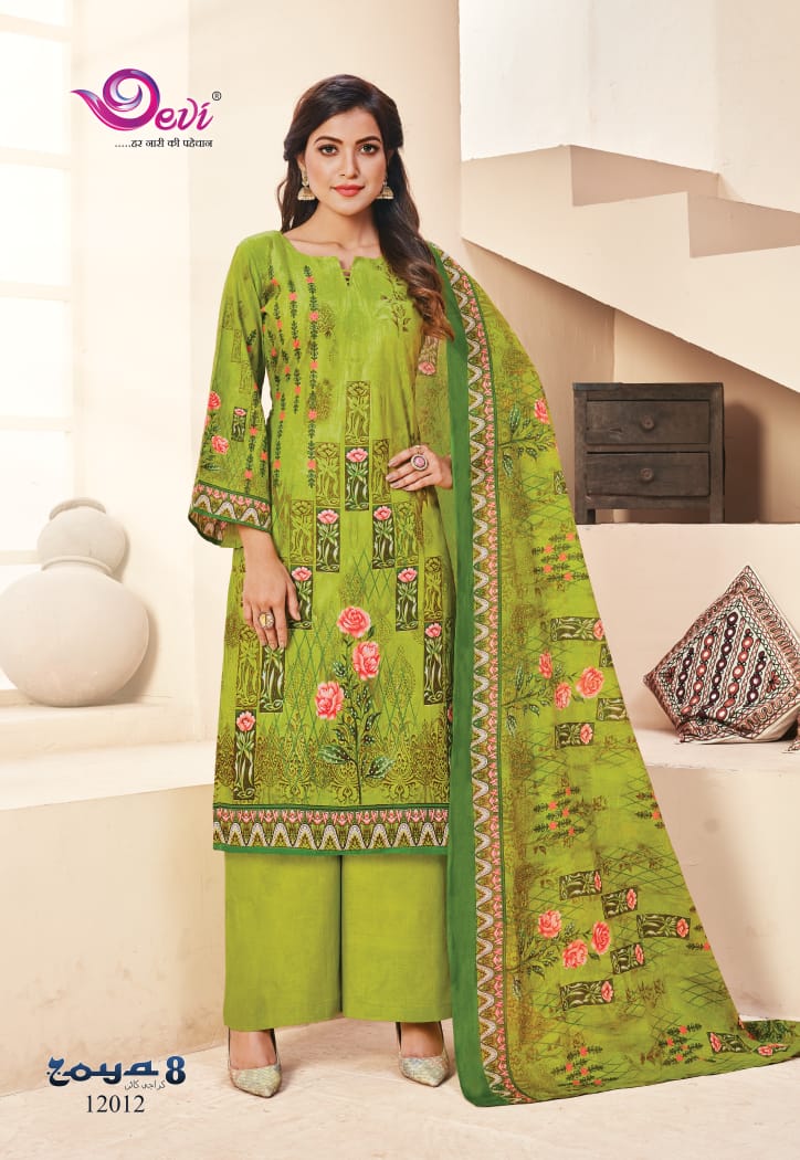 Devi Zoya 8 Latest Daily Wear Pure Cotton Printed Dress Material Collection 