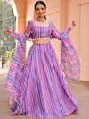 Multi Stripe 01 Georgette Fancy Printed Lehenga Choli Exporters In India