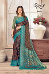 Saroj Khushi Georgette Festive Wear Brasso Fancy Latest Designer Saree Collection