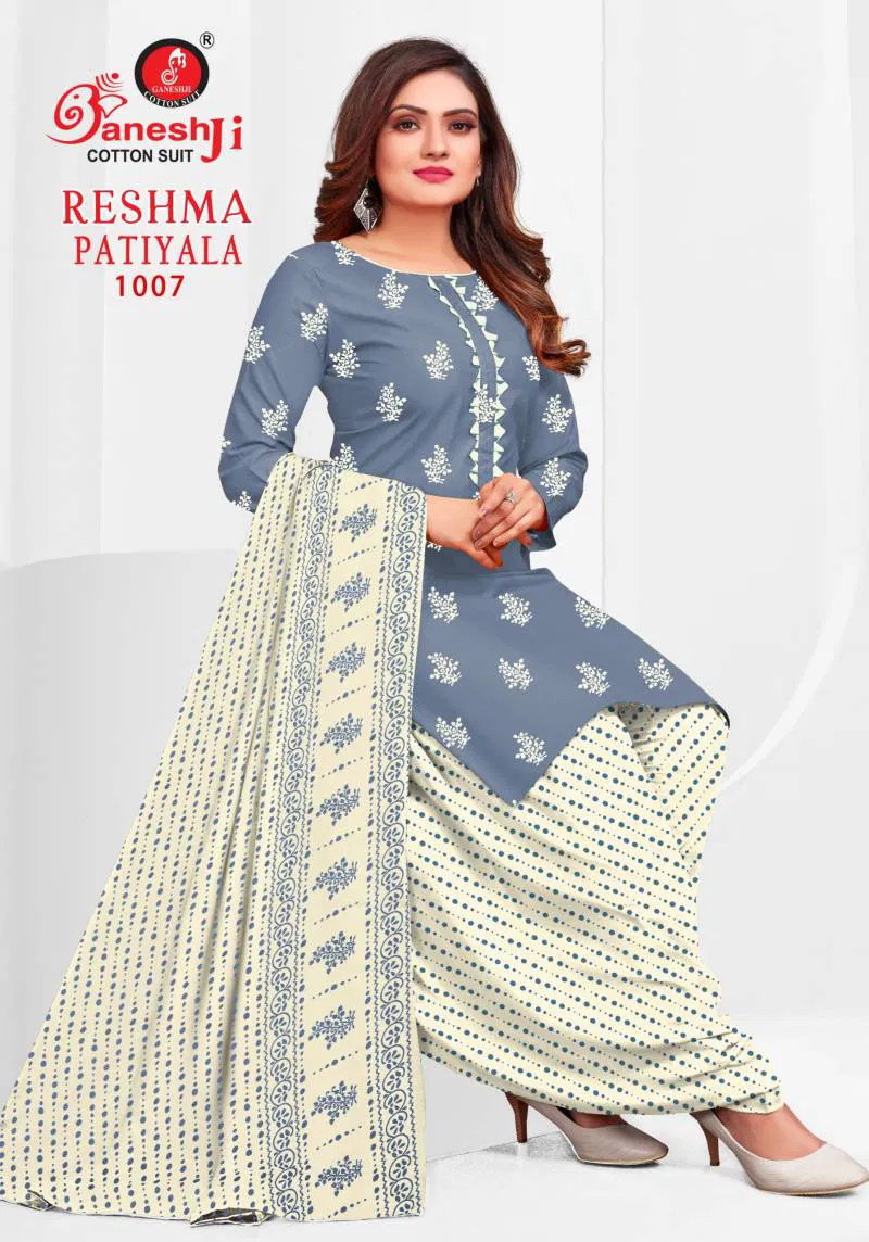 Reshma Patiyala Vol 01 By Ganeshji Fancy Cotton Dress Material Online Wholesale