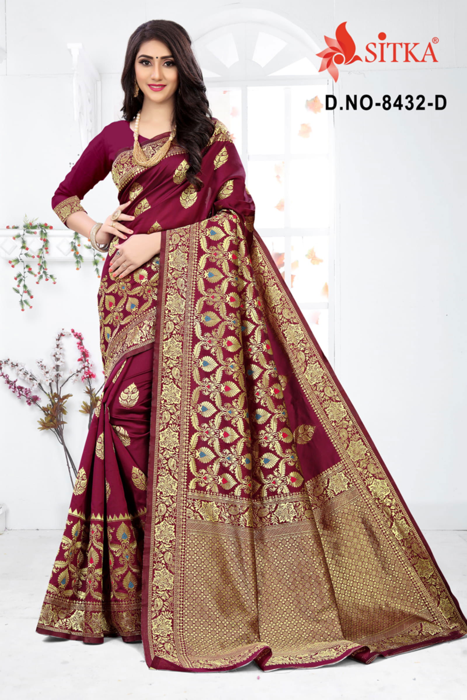 Sargam 8432 Exclusive Handloom Cotton Silk Party Wear Designer Saree Collection 
