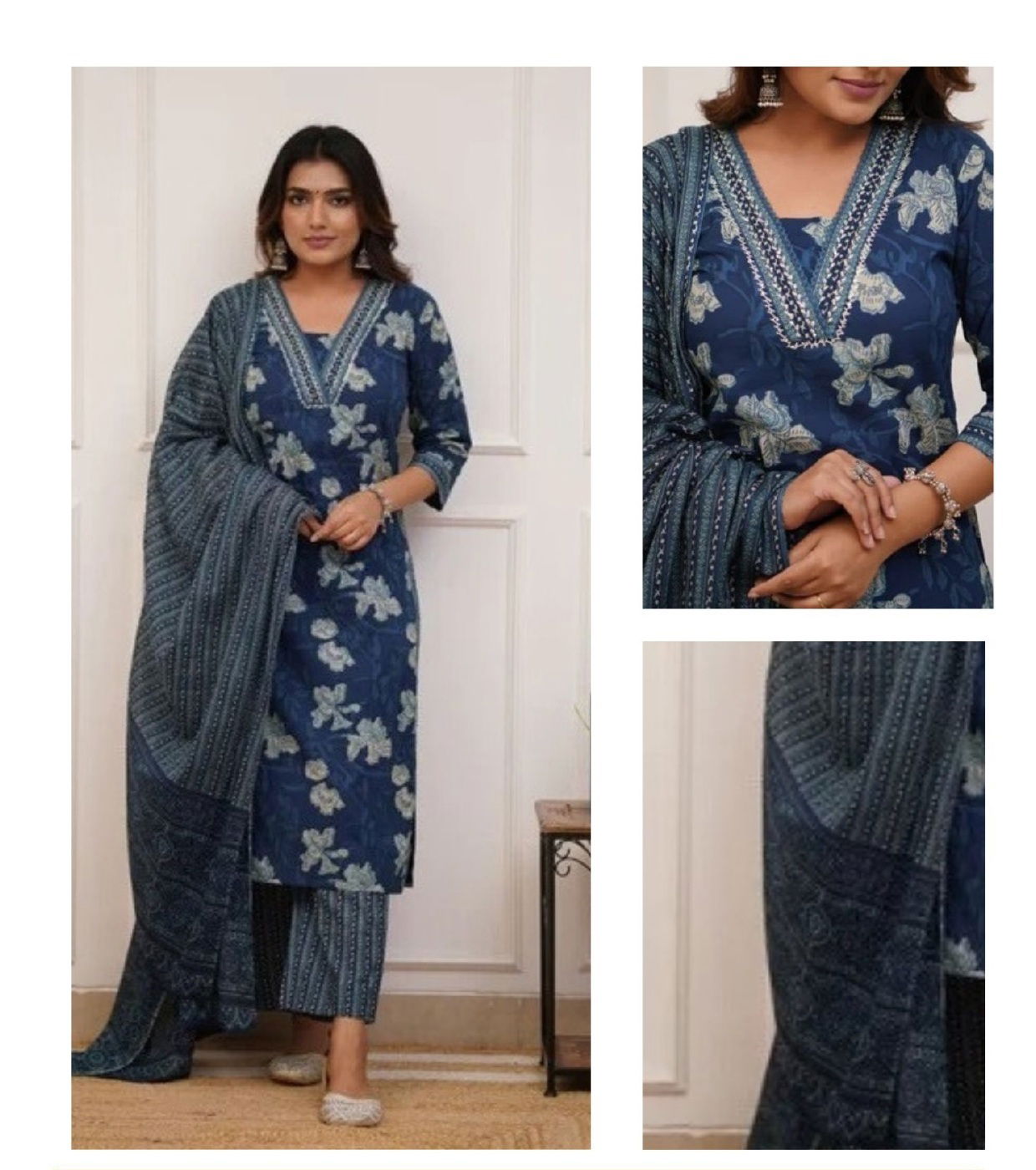 Av Embroidery Designer Viscose Online Kurti With Bottom Dupatta Wholesale