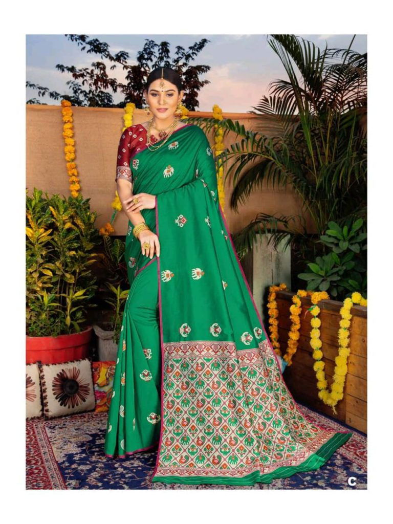 Shangrila Sonpari Latest Fancy Designer Wedding Wear Heavy Soft Silk Weaving Sarees Collection
