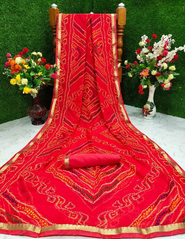 Mahek 22 Latest daily Wear Casual Wear Chiffon Bandhani Printed Saree Collection
