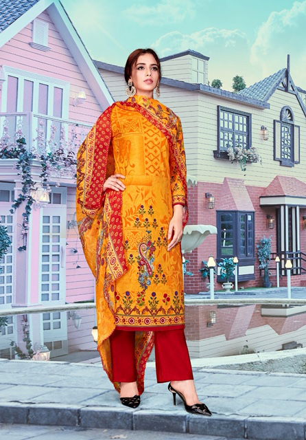 Yashika Rinaz 4 Latest Designer Printed Pure Lawn Cotton Dress Material Collection With Mal Mal Dupatta 