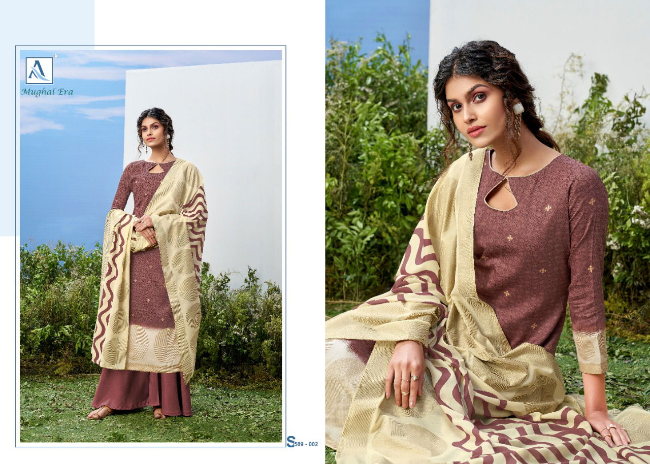 Alok Mughal Era 3 Latest Fancy Designer Casual Wear Pure Jam Cotton Gold Print Designer Dress Material Collection
