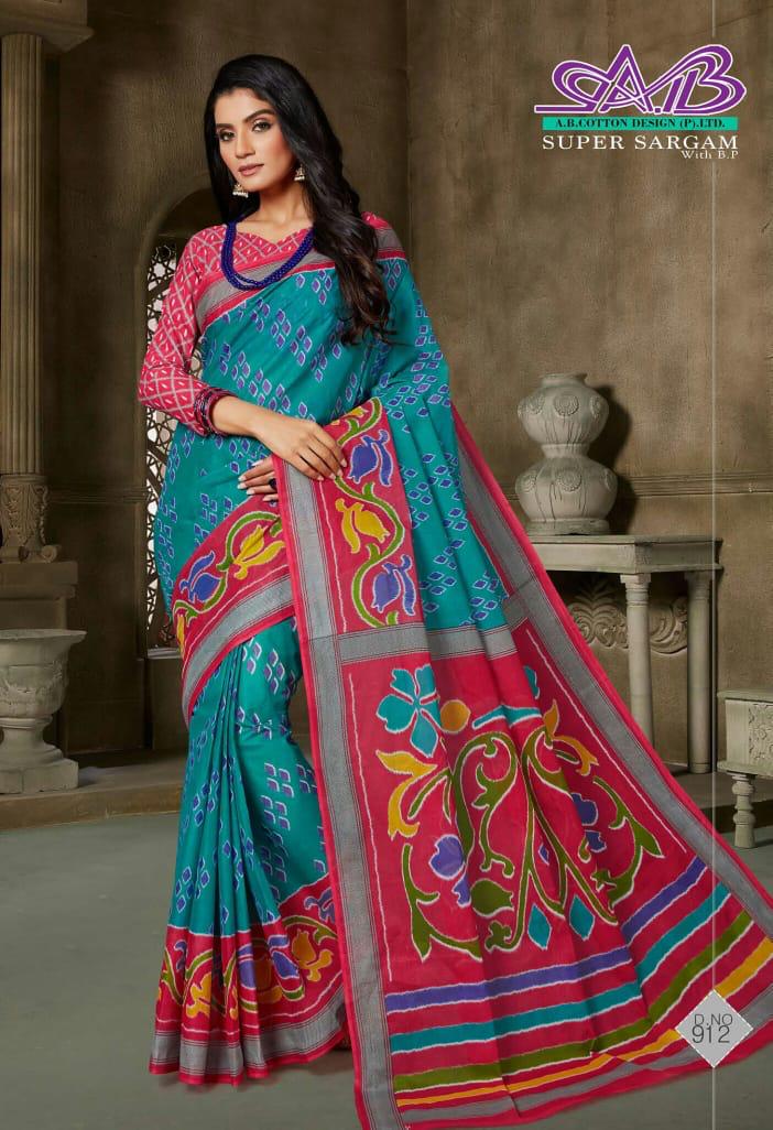A.B Super Sargam Latest Regular Wear Cotton weaving Designer Printed Sarees Collection