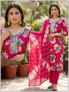 Naisha K 724 Vertican Discharge Print Kurti With Bottom Dupatta Wholesale Online