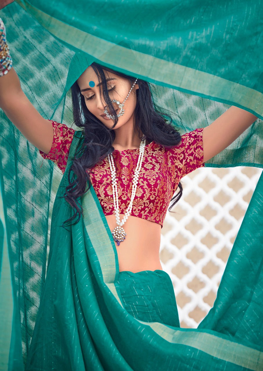 Lt Shaze Fancy Party Wear Linen Silk Latest Designer Saree Collection