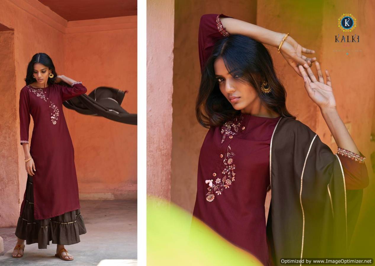 Kalki Mirrow Plus Latest Designer Festive Wear Pure Muslin Fancy Look Readymade Suit Collection With Gotapatti Work 