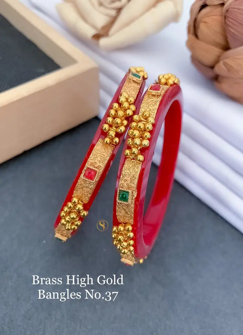 Designer Antique High Gold Plated Fancy Bangles Catalog
