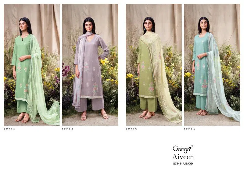 Aiveen By Ganga Cotton Printed Embroidered Salwar Suit Wholesale Market In Surat
