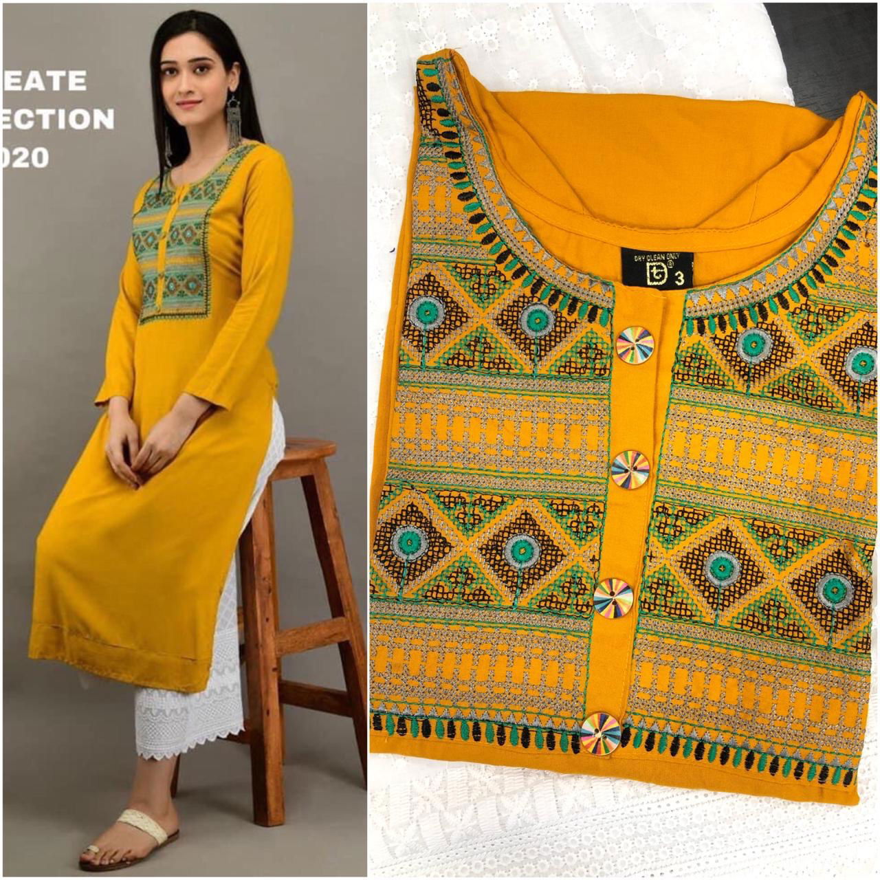 Rafel 2 Rayon Cotton Kurti With Bottom Catalog