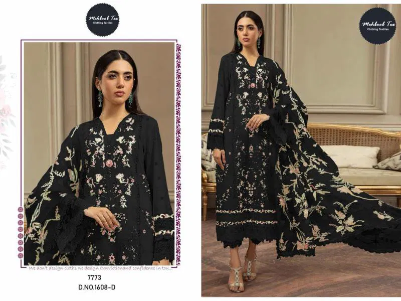 Mehboob Tex 1608 A To D Cotton Dupatta Pakistani Salwar Suits Orders In India