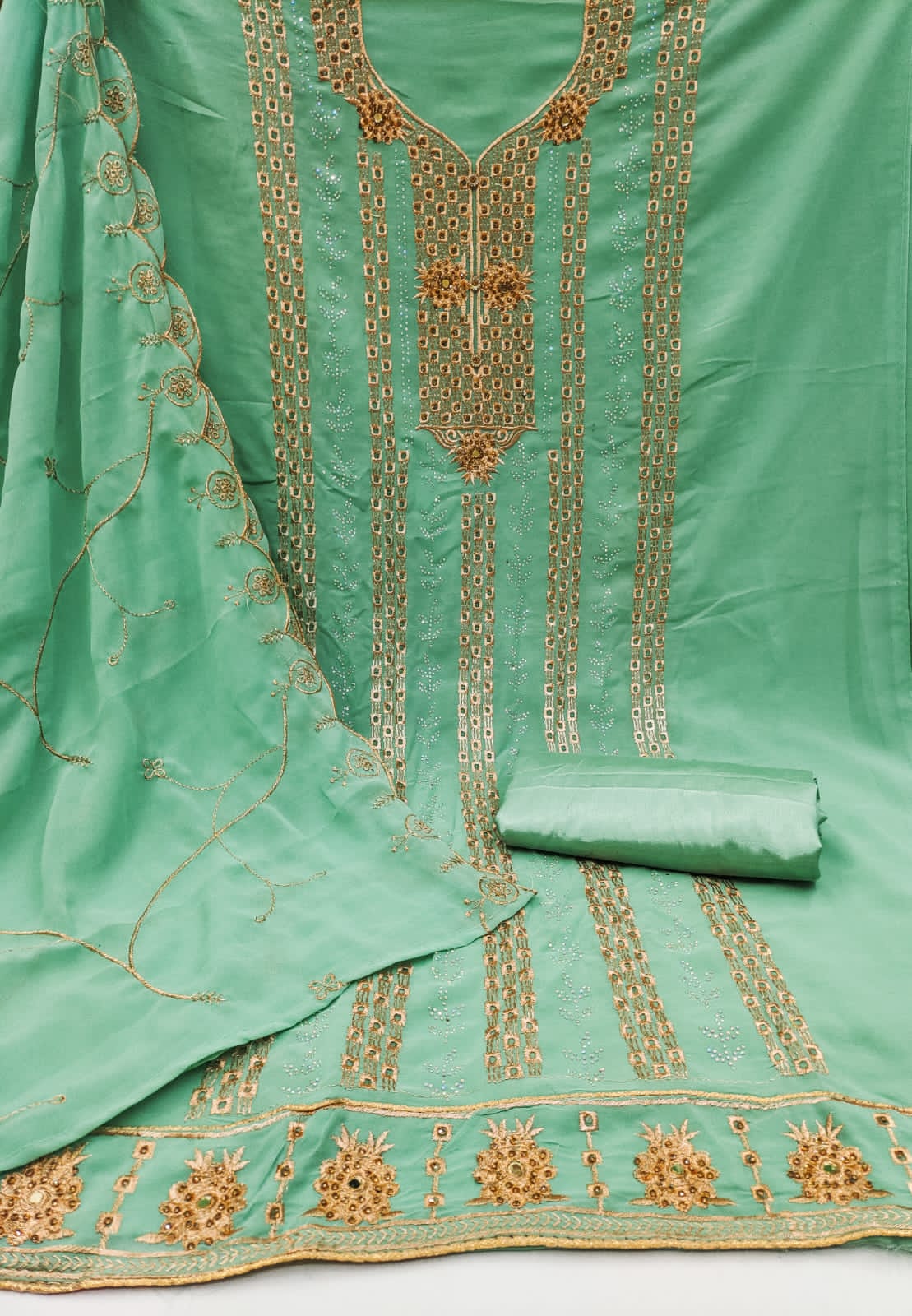 MD New Faux Georgette Non Catalog Dress Material Catalog