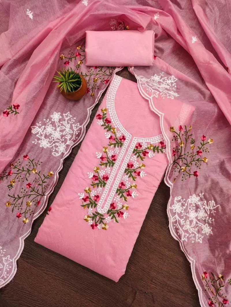 Color Set 9071 Stylish Chanderi Cotton Dress Material Bulk Orders In India