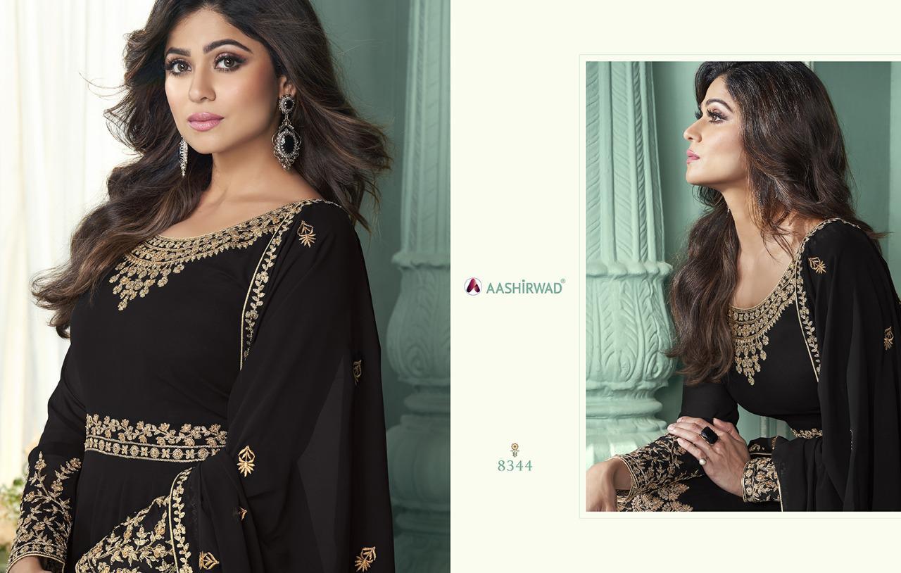 AASHIRWAD JEWEL Latest Fancy Designer Festive Wear Real Georgette Heavy Worked Salwar Suit Collection